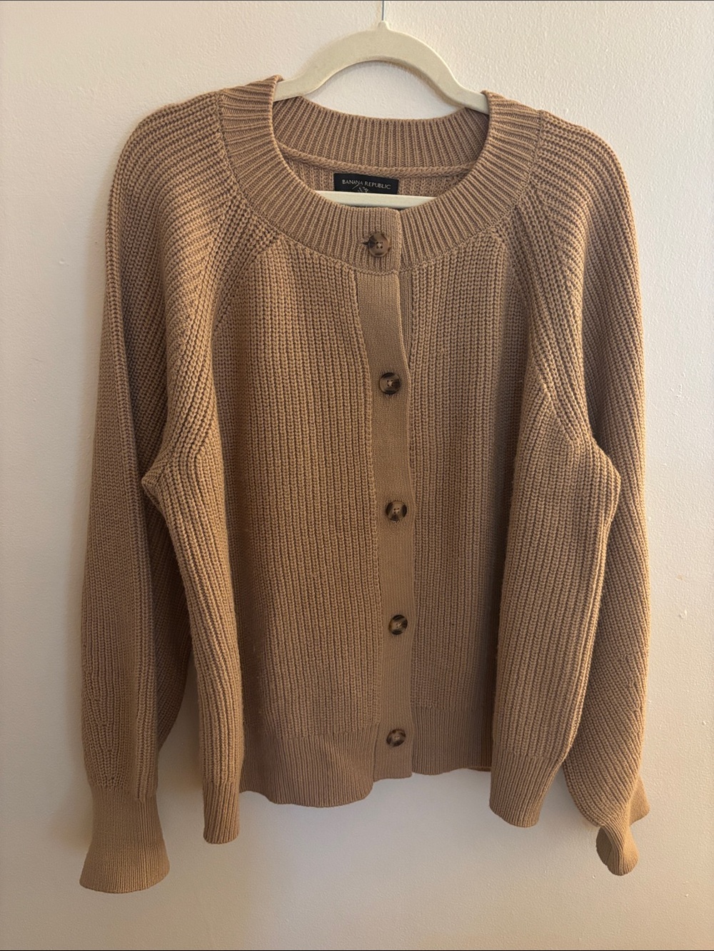 Banana Republic Women's Tan Button-Front Knit Cardigan XXL